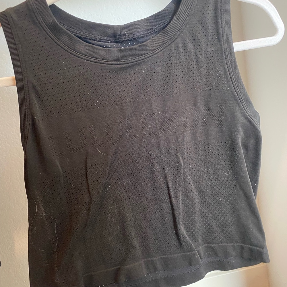Lululemon Athletica Gray Sleeveless Crop Tank